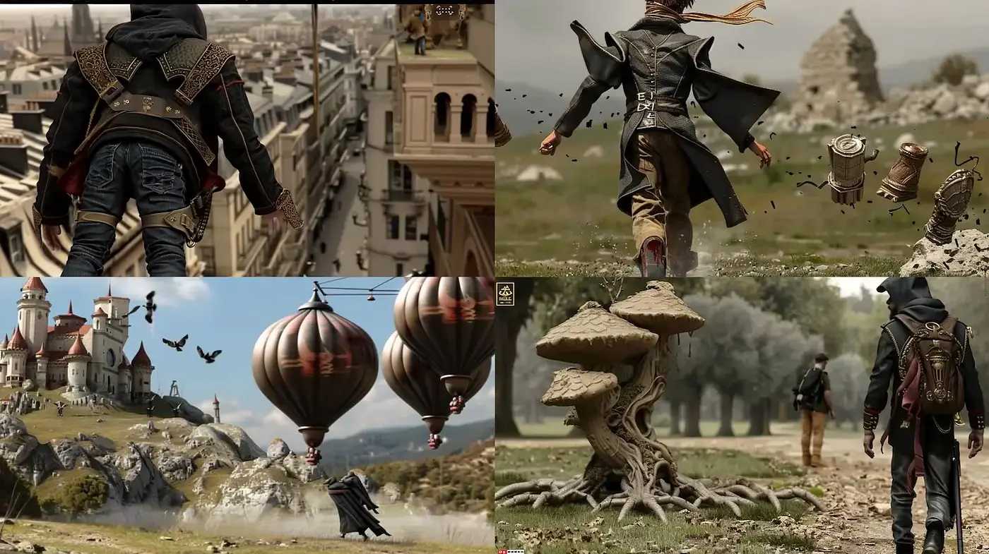 Epic Fantasy Landscapes with Detailed Characters and Steampunk Elements - Midjourney sref style
