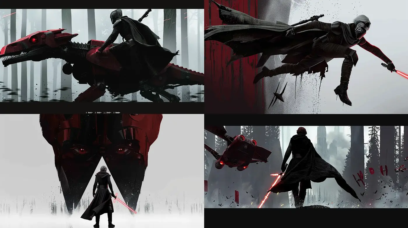 Moody and Cinematic Sci-Fi Art with a Dark Palette - Midjourney sref style