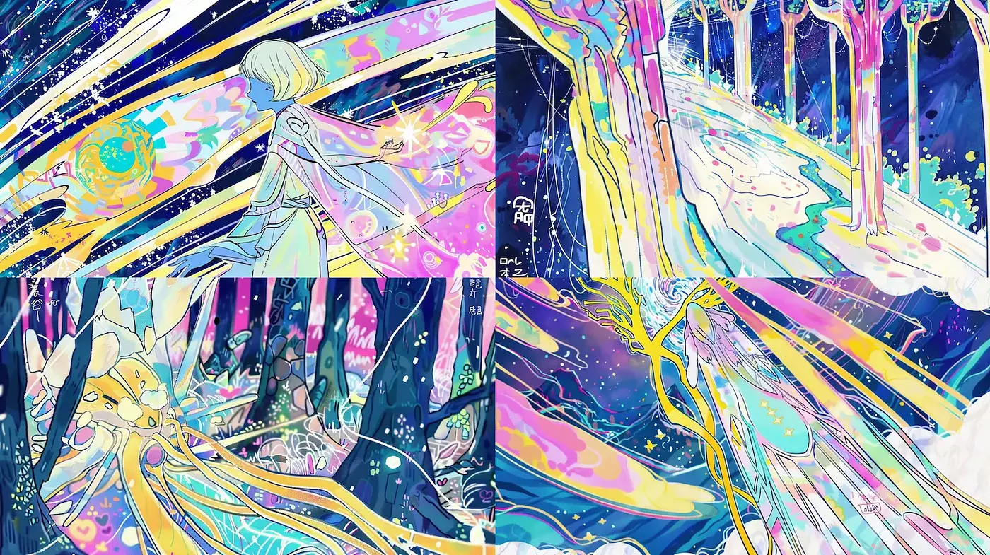 Vibrant Ethereal Fantasy with Dynamic Movement - Midjourney sref style