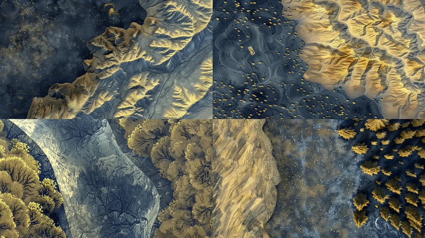 Starry Dreamscapes in Earthy Sepia Tones - Midjourney sref style