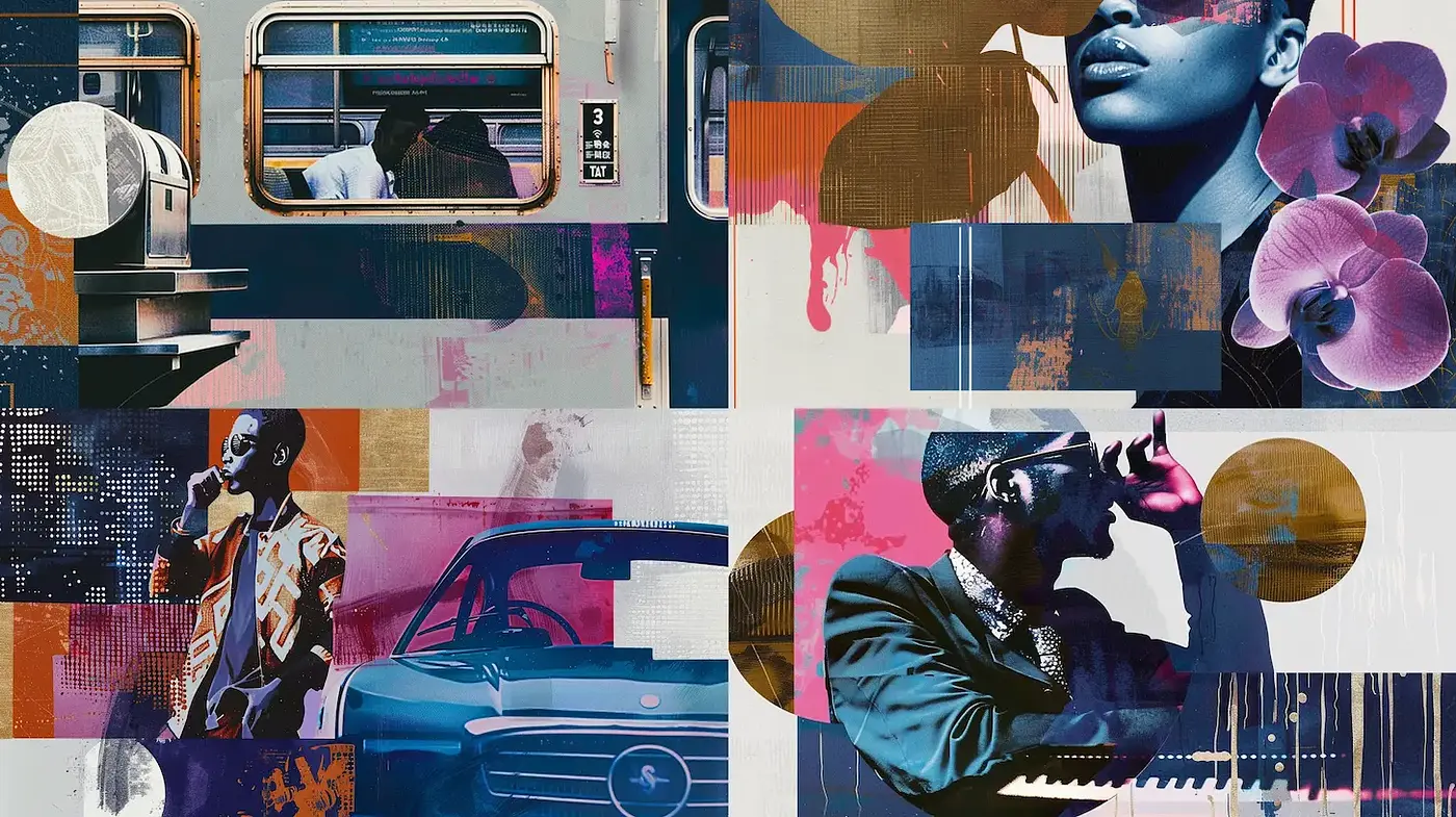 Dynamic and Layered Visual Narrative with Urban Sensibilities - Midjourney sref style