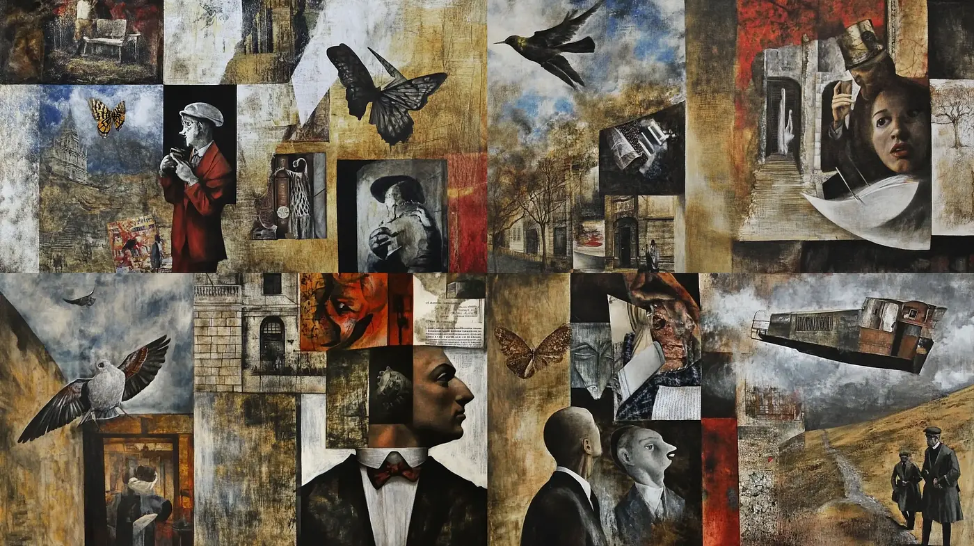 Collage of Surreal Vignettes with a Nostalgic Essence - Midjourney sref style