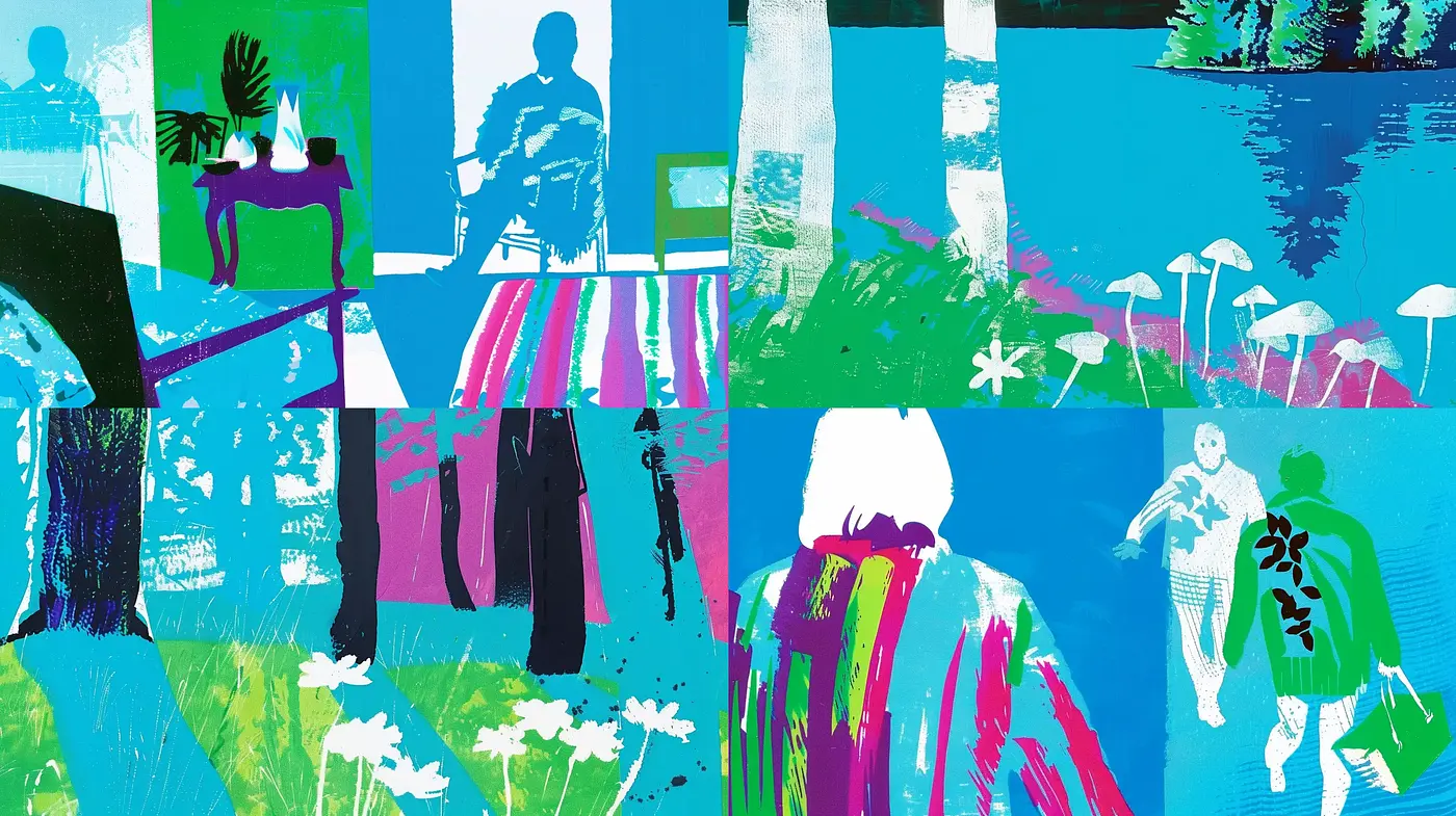 Contemporary Abstract Expressionist Fusion with Vibrant Contrasts - Midjourney sref style