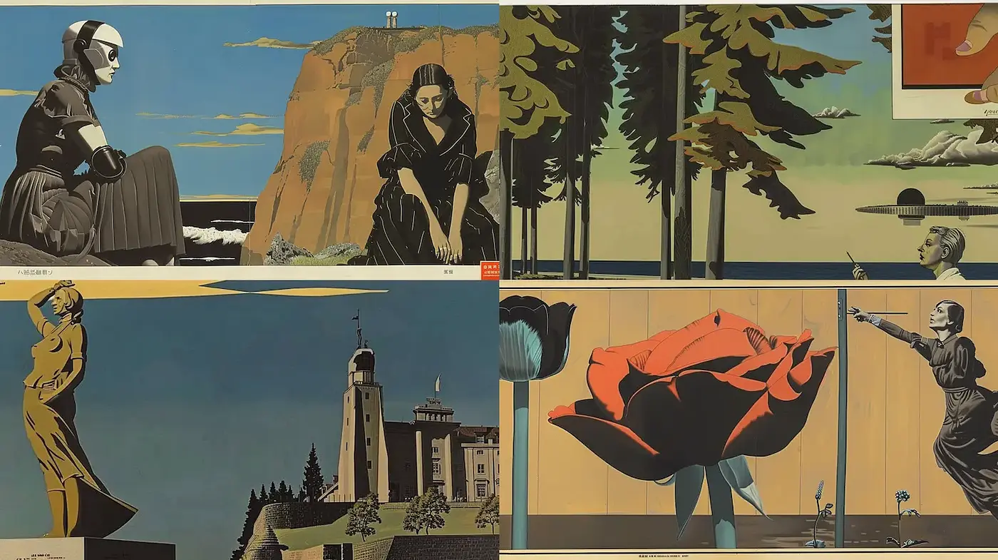 Contemporary Illustrative Style with Distinctive Retro Influences - Midjourney sref style