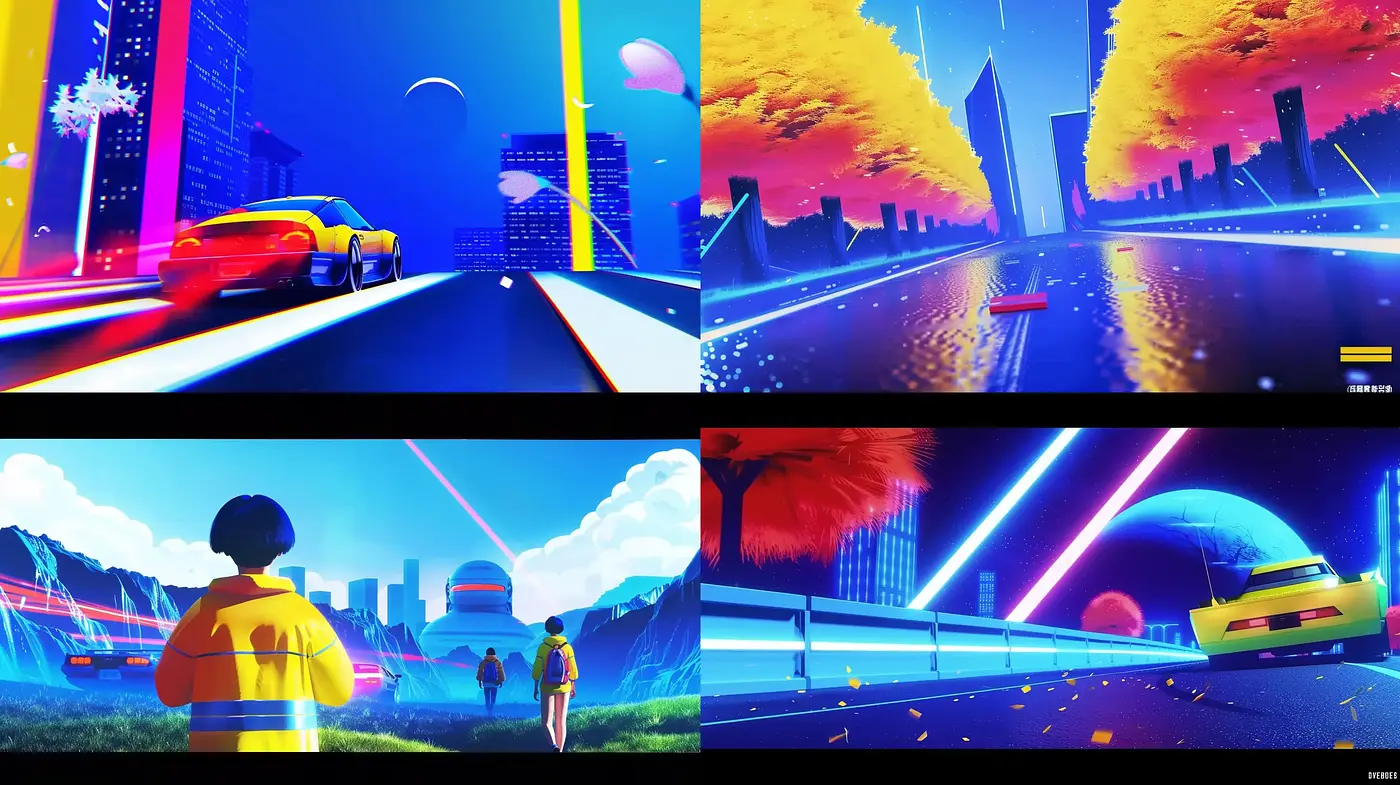 Neon Dreamscape: A Synthesized Retro-Futuristic Vision - Midjourney sref style