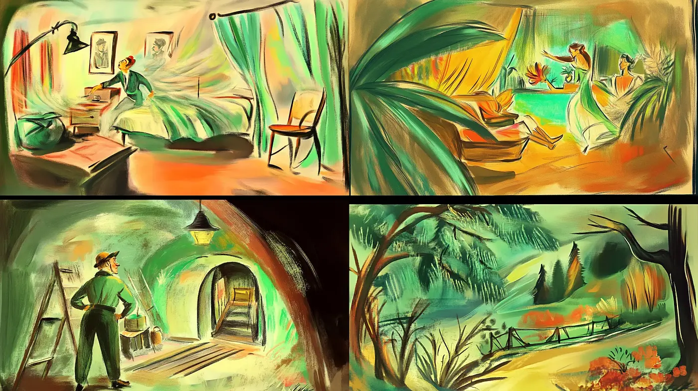 Whimsical Brushwork and Vibrant Storybook Landscapes - Midjourney sref style