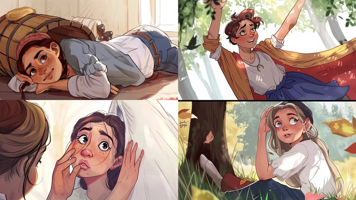 Soft-Toned Storybook Illustrative Essence - Midjourney sref style