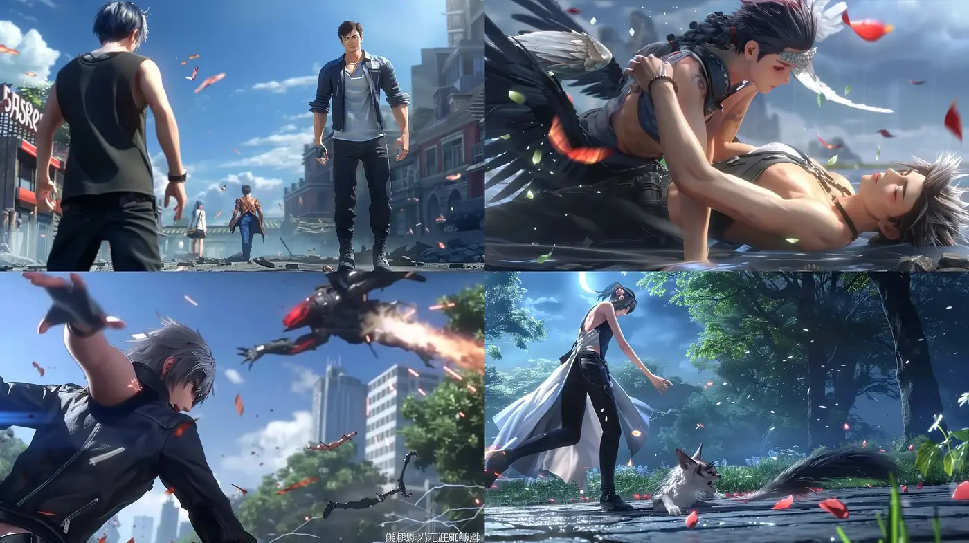 Dynamic Cinematic Anime-Inspired Digital Artistry - Midjourney sref style