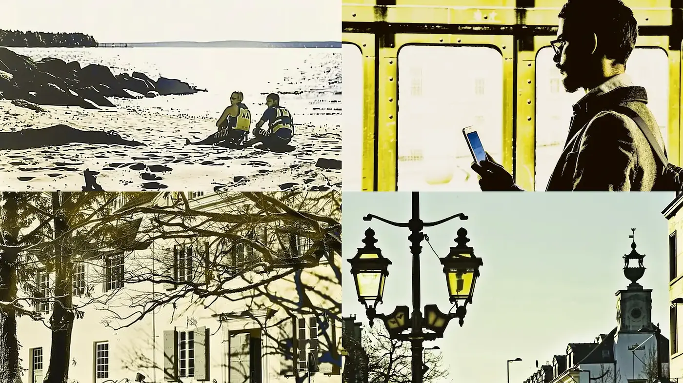 Artistic Exploration of Urban and Natural Landscapes with a Vintage Touch - Midjourney sref style