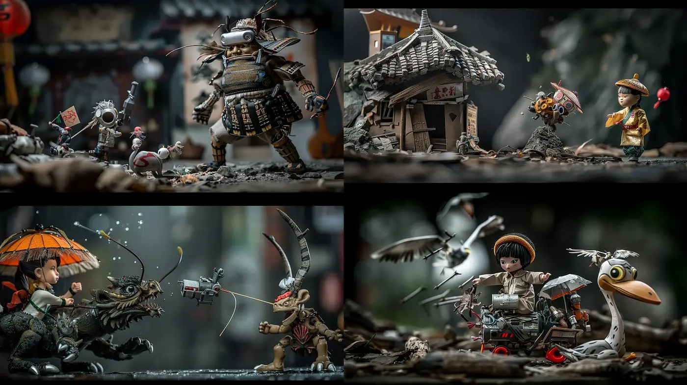 Stylized Cinematic Stills with a Surreal Steampunk Twist - Midjourney sref style