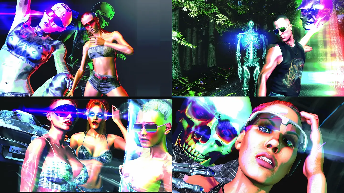 Cyberpunk Neon Spectrum: A Fusion of Futuristic Shine and Shadow - Midjourney sref style