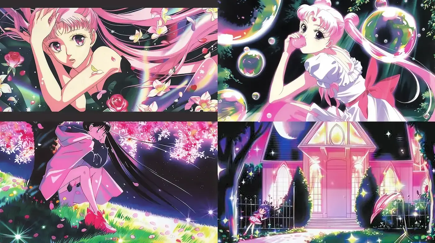Ethereal Anime Dreamscape with Luminous Hues and Magical Ambiance - Midjourney sref style