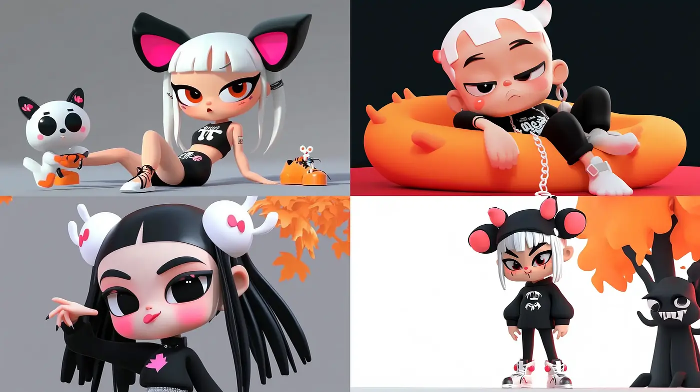 Sleek and Bold Vector-inspired Digital Art - Midjourney sref style