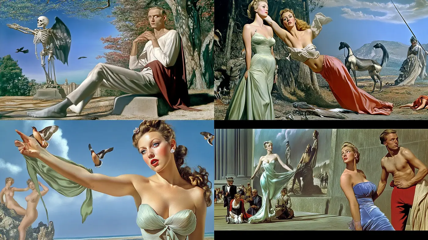 Ethereal Classicism with Cinematic Surrealism - Midjourney sref style