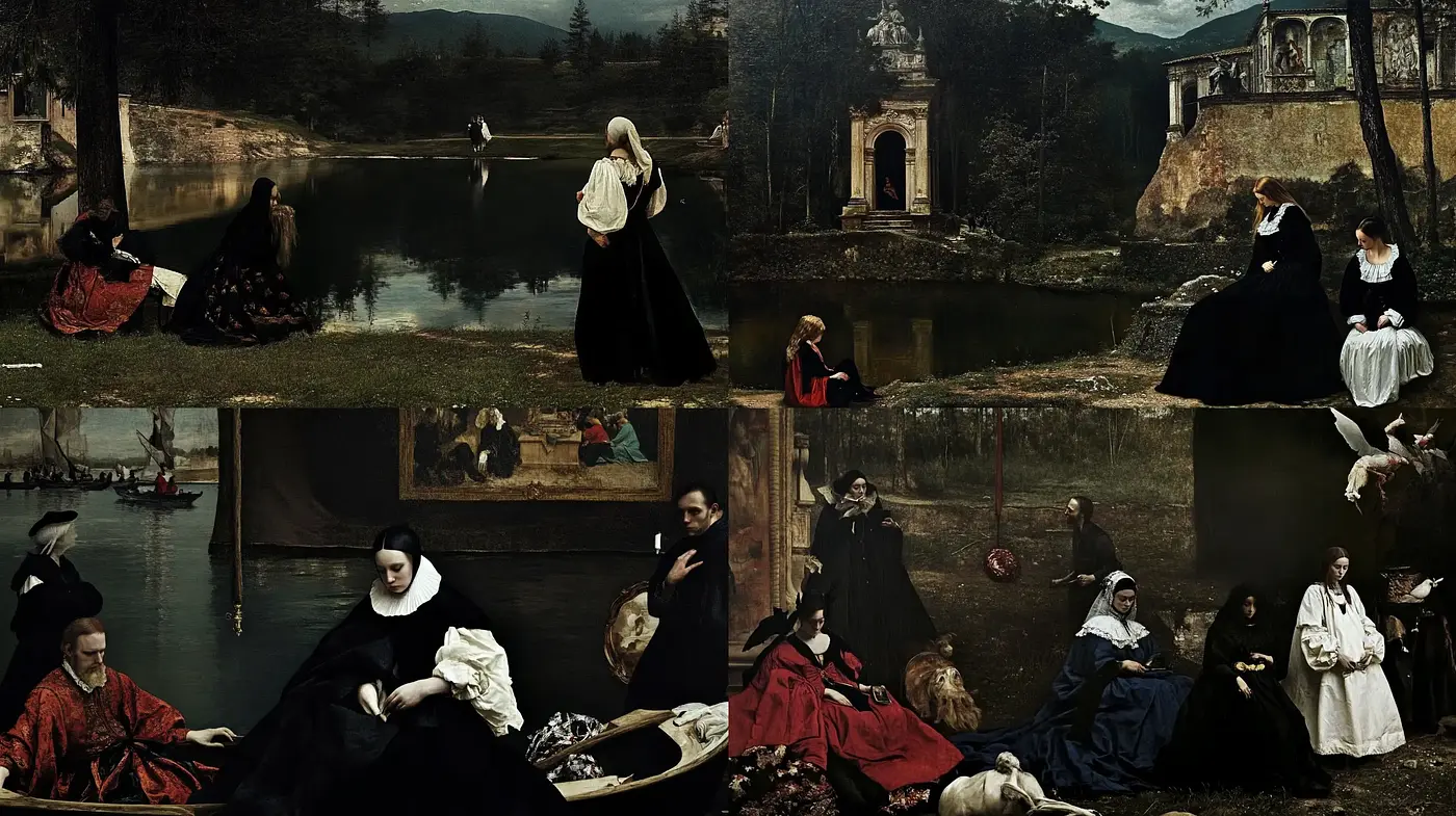 Ethereal Reminiscence in a Romantic Tableau - Midjourney sref style