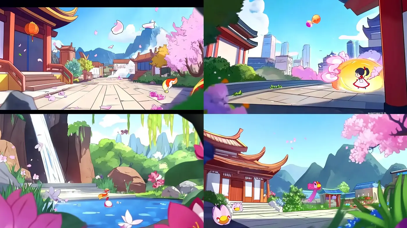 Energetic and Vibrant Animation-Inspired Landscapes - Midjourney sref style