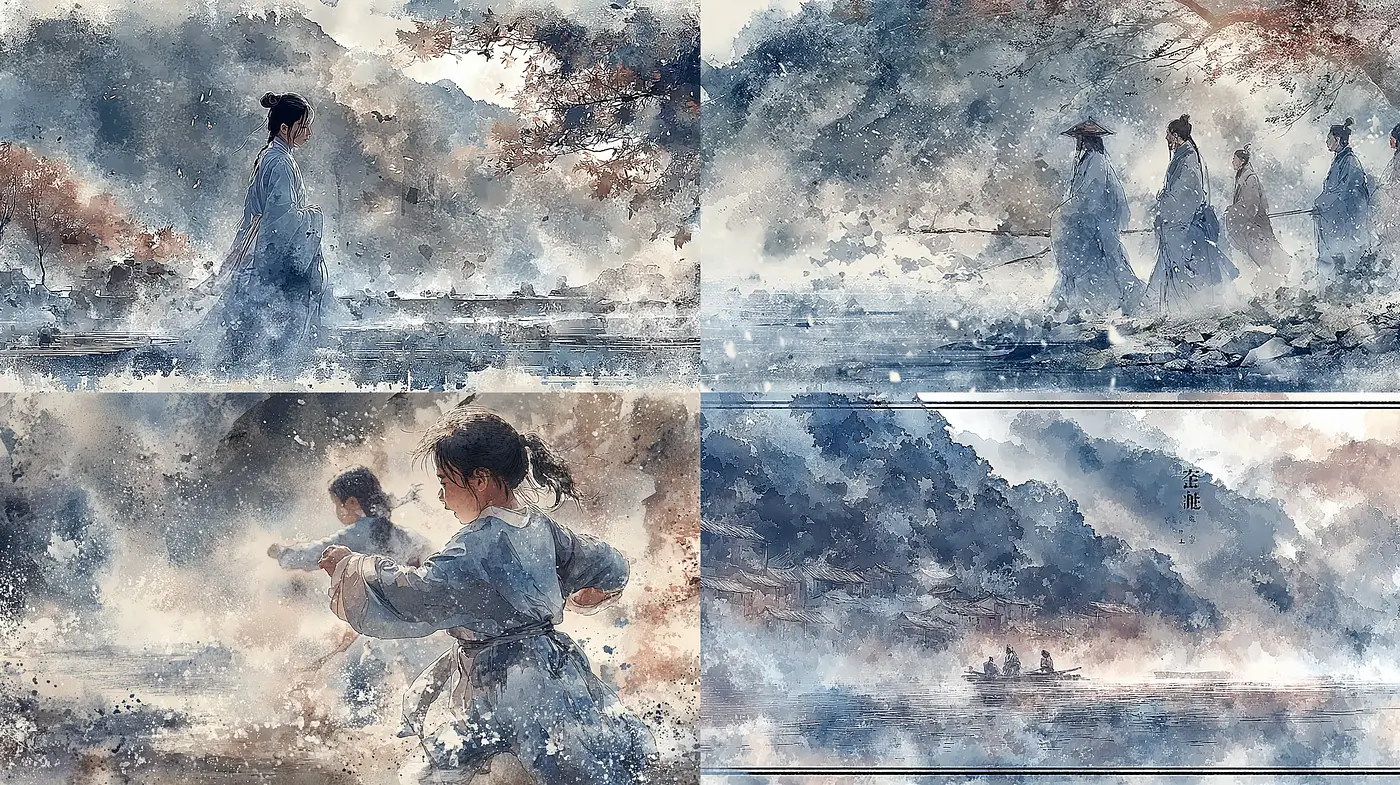 Ethereal Watercolor Aesthetic with a Touch of Traditional Cultural Essence - Midjourney sref style