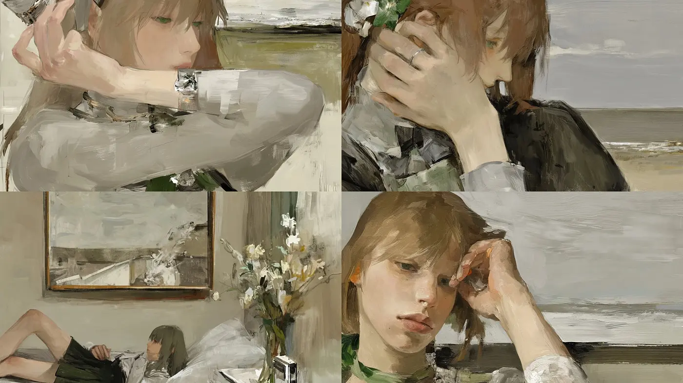 Consistent Hues of Solitude - An Exploration of Muted Earth Tones and Impressionist Brushwork - Midjourney sref style