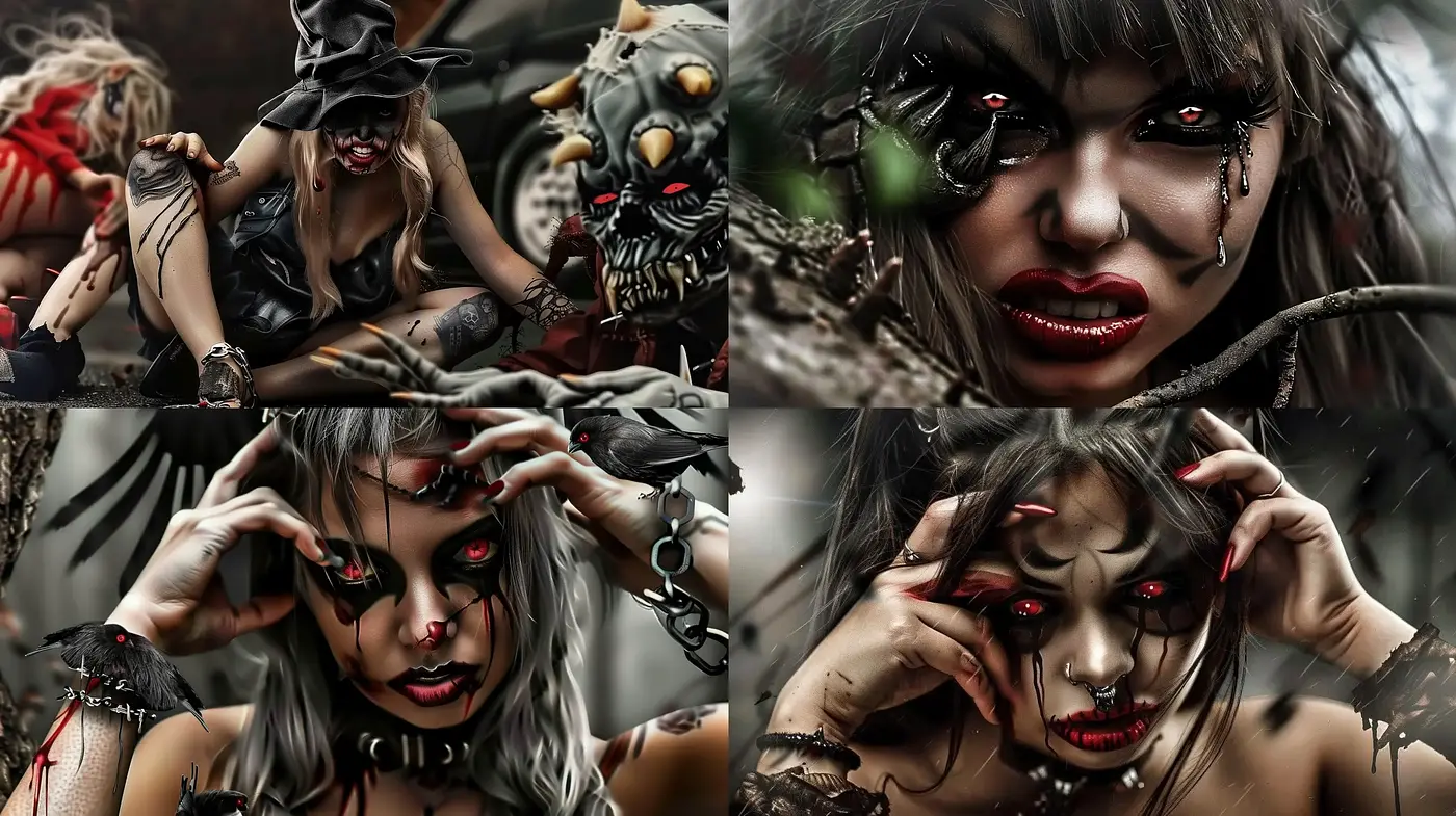 Dark Fantasia: A Fusion of Goth and Macabre Aesthetics - Midjourney sref style