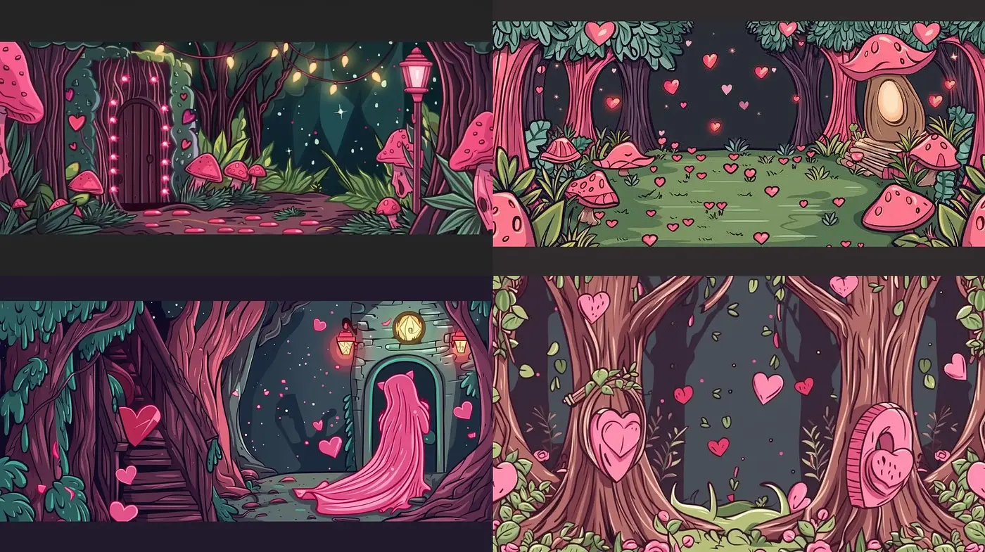 Enchanted Forest Whimsy: A Fusion of Vivid Hues and Storybook Imagery - Midjourney sref style