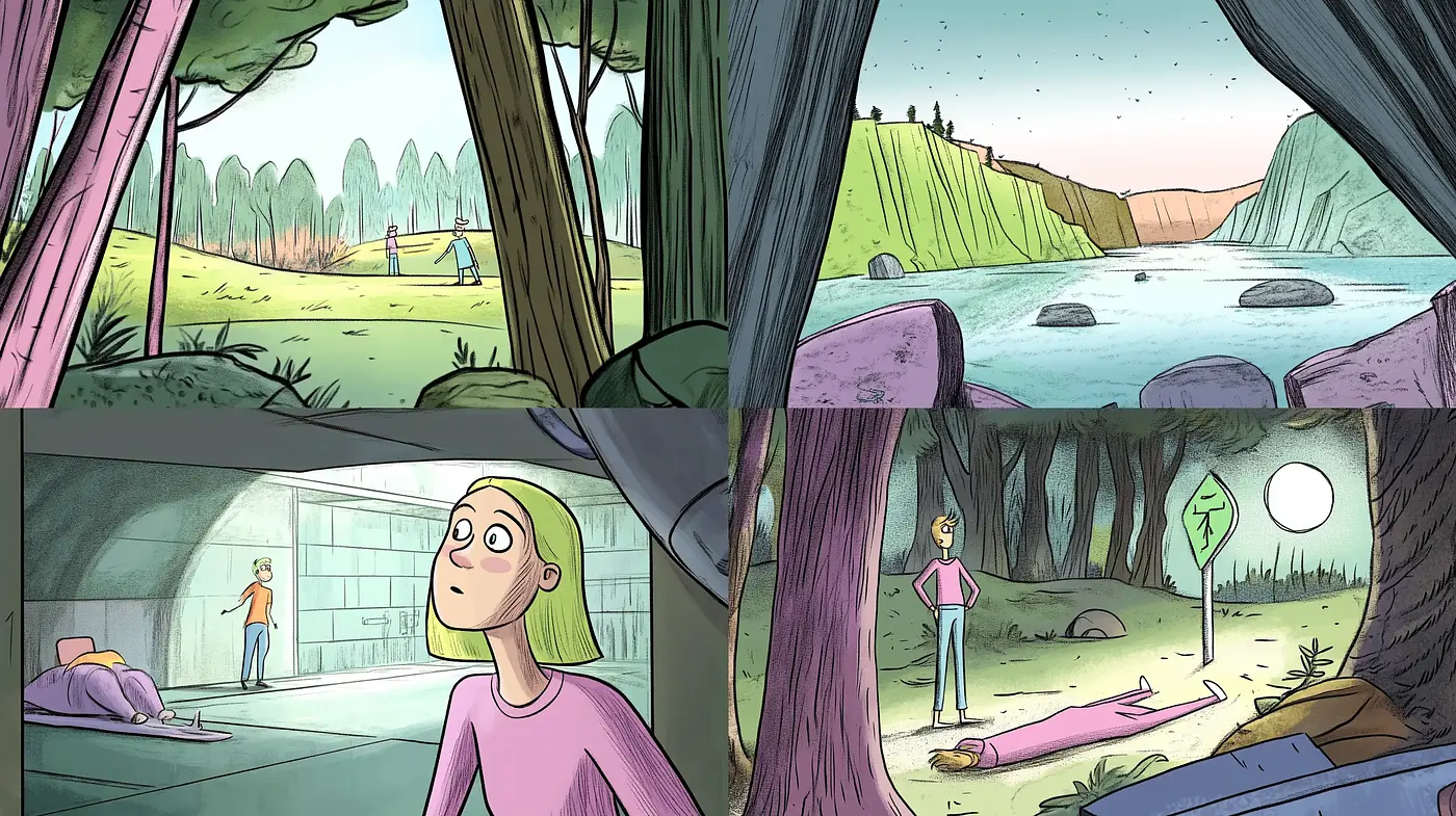 Serene Pastel Storyboards with Animated Luminosity - Midjourney sref style