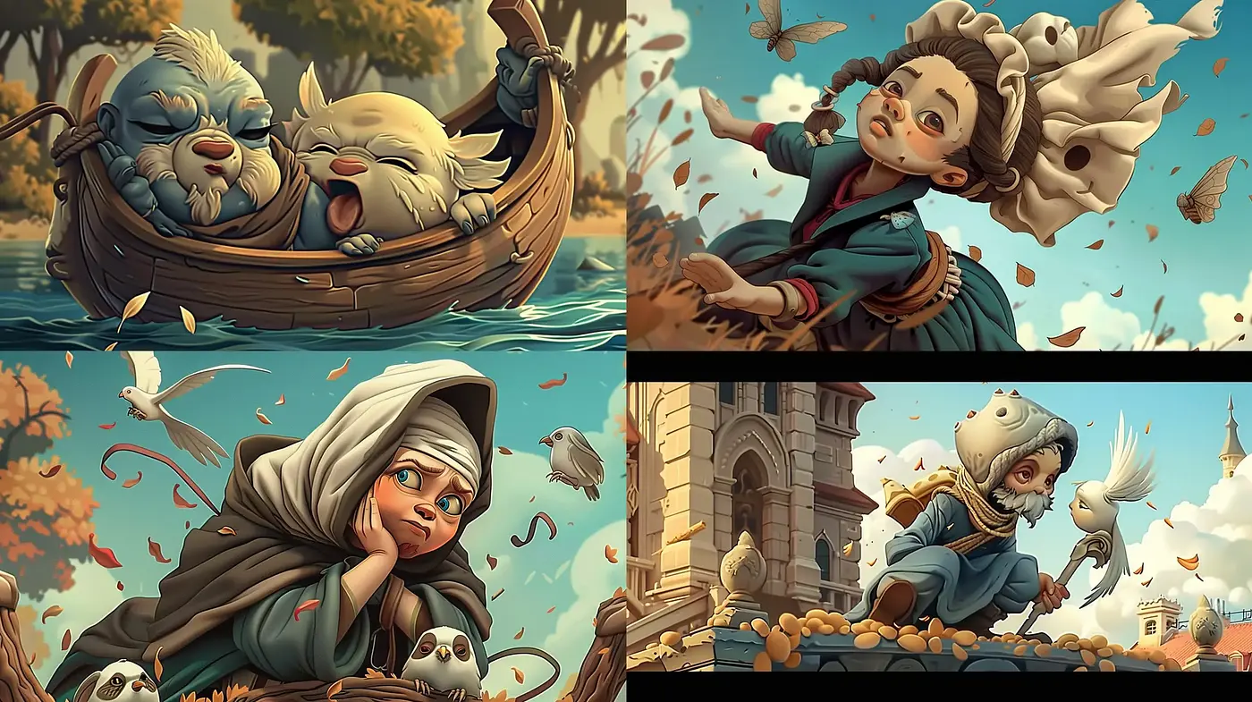 Fantastical Storybook Illustration Style Synthesis - Midjourney sref style