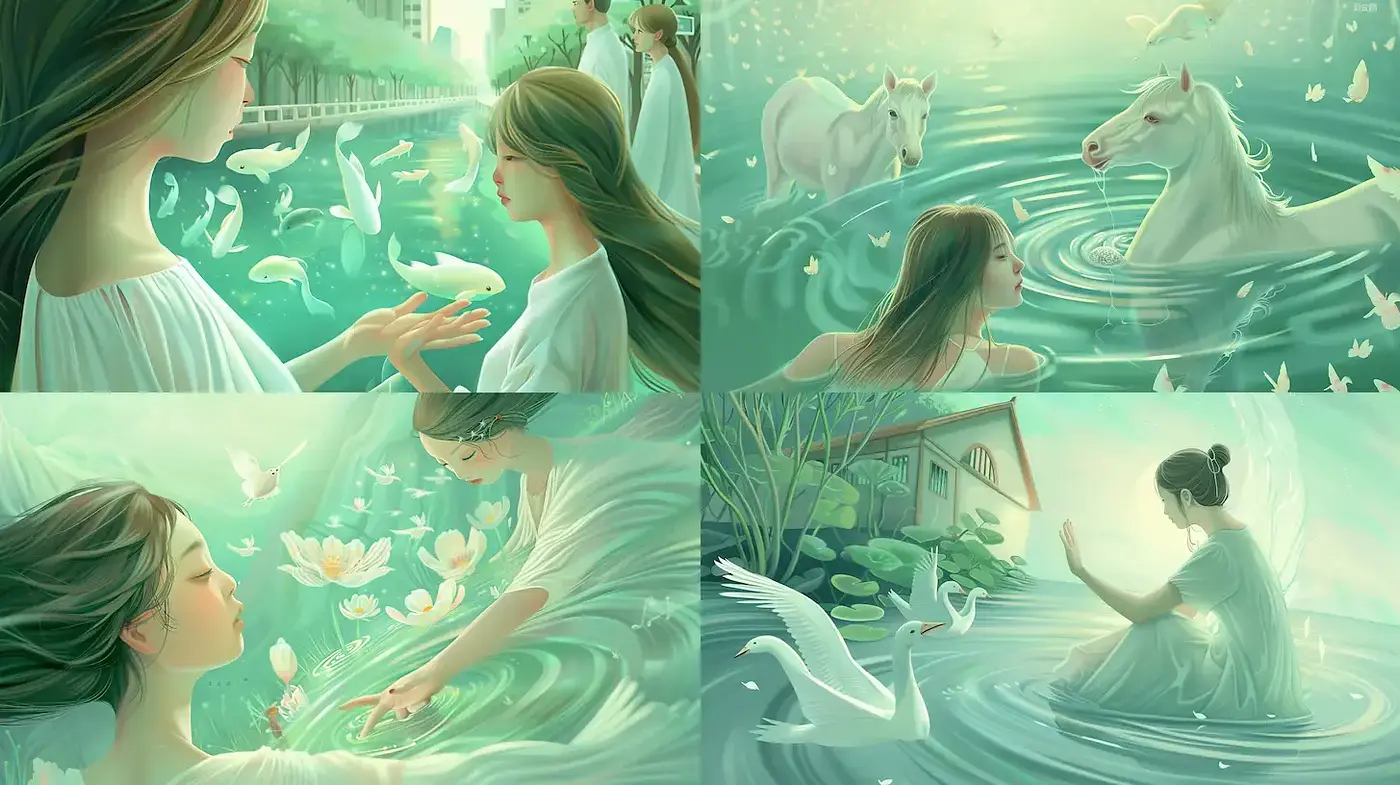 Ethereal Serenity with Nature and Soft Light - Midjourney sref style