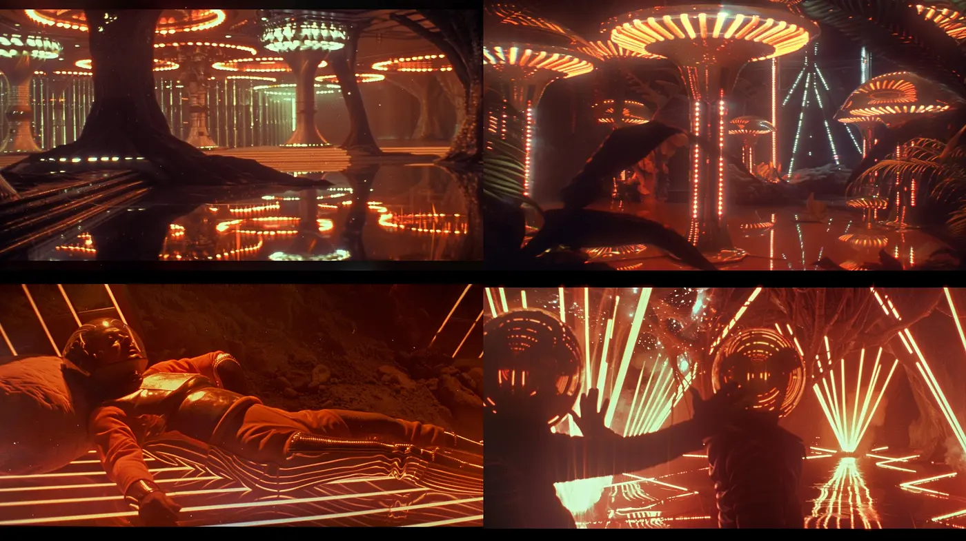 Futuristic Neon Dreamscape: A Consistent Vision Across Varied Imagery - Midjourney sref style