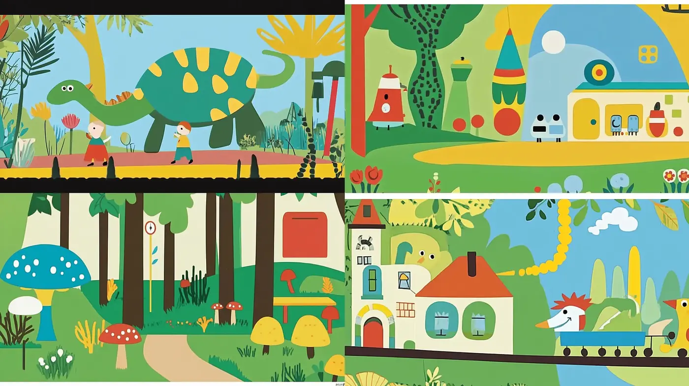 Playful Whimsical Illustrations with a Vivid Storybook Appeal - Midjourney sref style