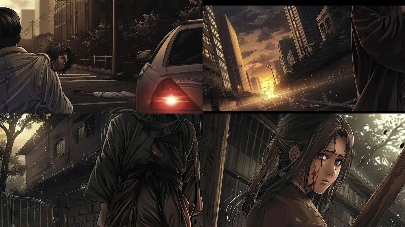 Dusky Urban Tales: A Cinematic Anime Homage - Midjourney sref style
