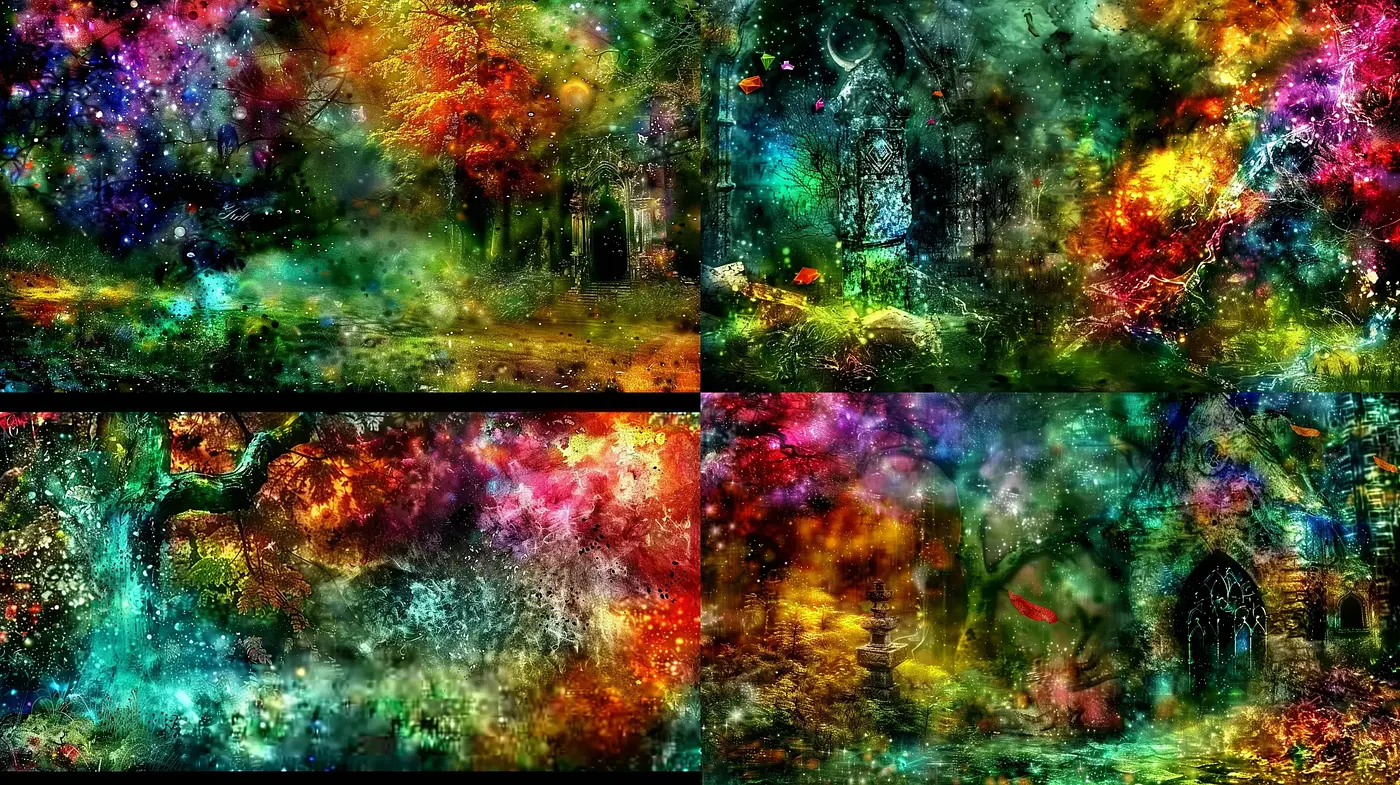 Cosmic Nature Fusion with Vivid Abstract Expressionism - Midjourney sref style