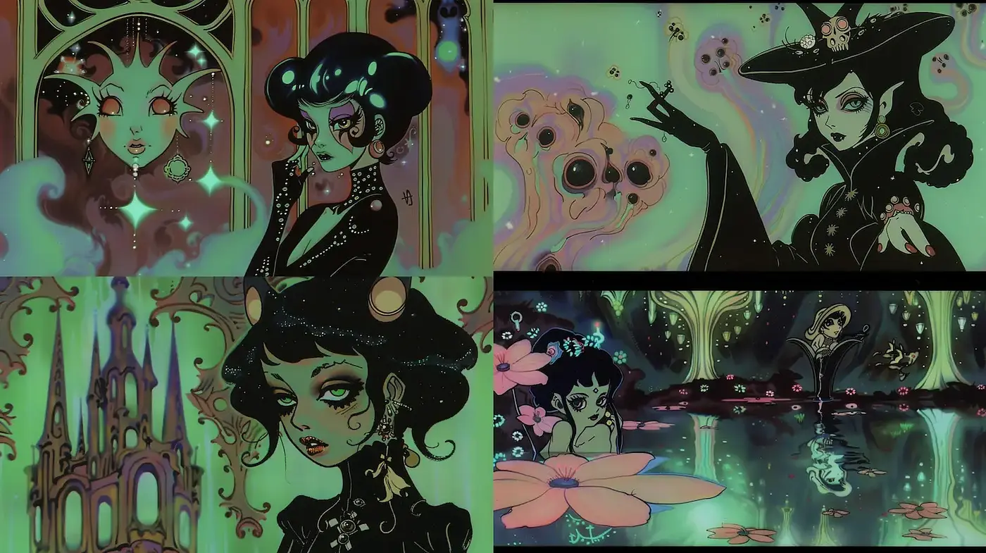 Enchanting and Ethereal Aesthetic with a Retro Twist - Midjourney sref style