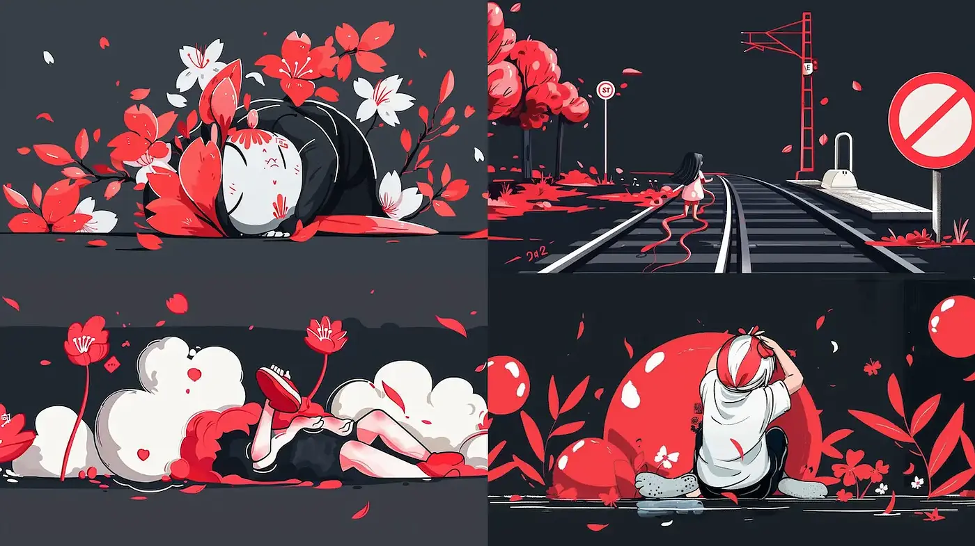 Vibrant and Expressive Modern Illustrations with a Touch of Surrealism - Midjourney sref style