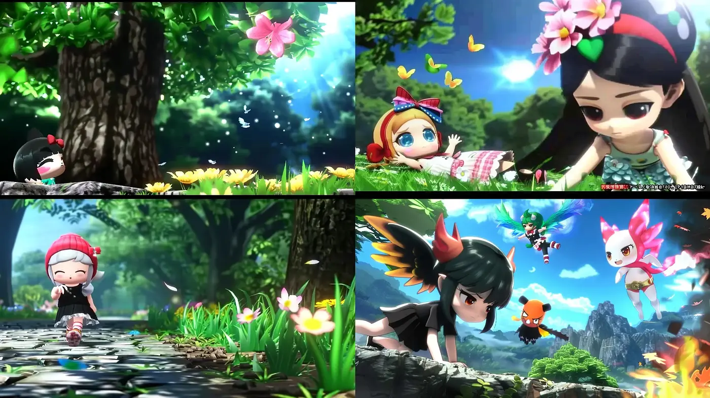 Luminous Anime Wonderland with Vivid Nature and Expressive Characters - Midjourney sref style