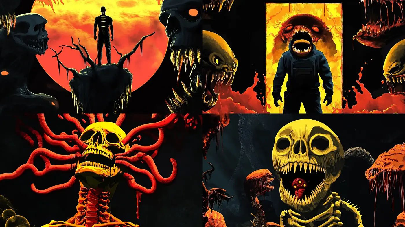 Surreal Inferno: Echoes of Gothic Horror and Expressionist Angst - Midjourney sref style