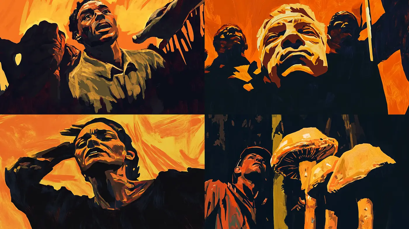 Sunset Noir: A Vivid Expressionist Overture - Midjourney sref style