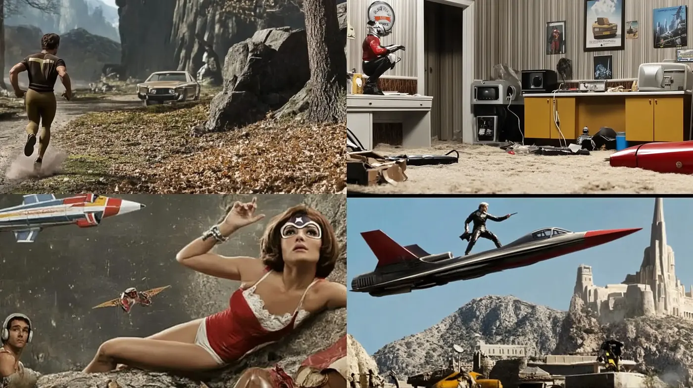 Retrofuturistic Adventure through a Saturated Lens - Midjourney sref style