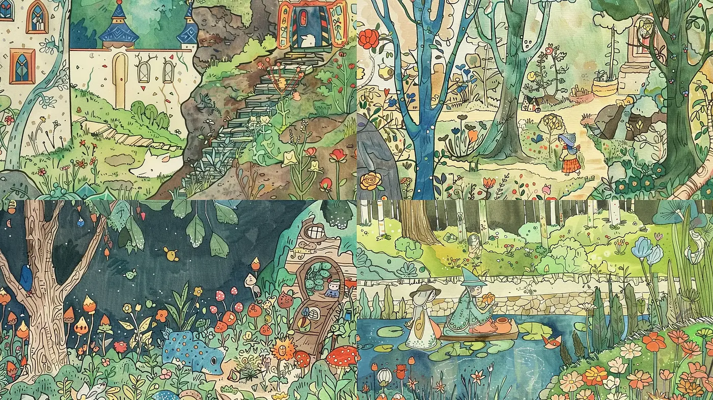 Whimsical Storybook Illustration Harmony - Midjourney sref style