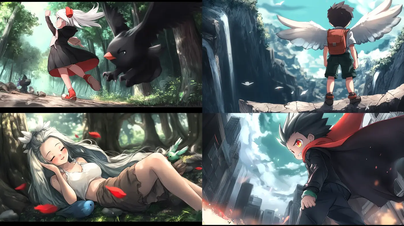 Vibrant Anime-Inspired Fantasy Realms with Dynamic Contrasts - Midjourney sref style