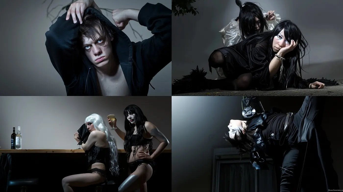 Nocturnal Elegance with a Surreal Touch - Midjourney sref style