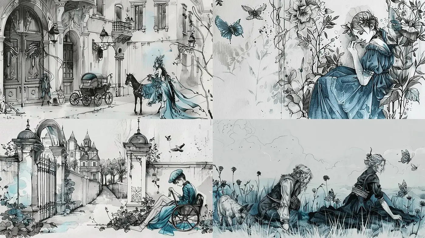 Whimsical Ink and Watercolor Dreamscape - Midjourney sref style