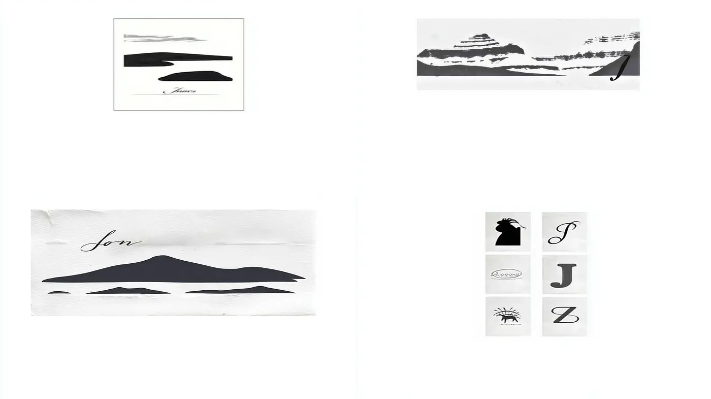 Monochromatic Minimalist Landscape with Abstract Forms - Midjourney sref style