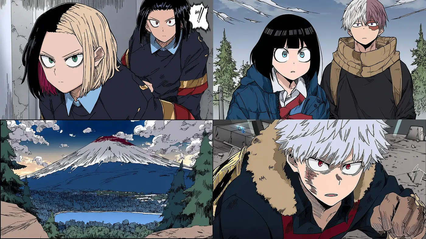 Dynamic Manga-Inspired Aesthetic with Nature and Urban Themes - Midjourney sref style