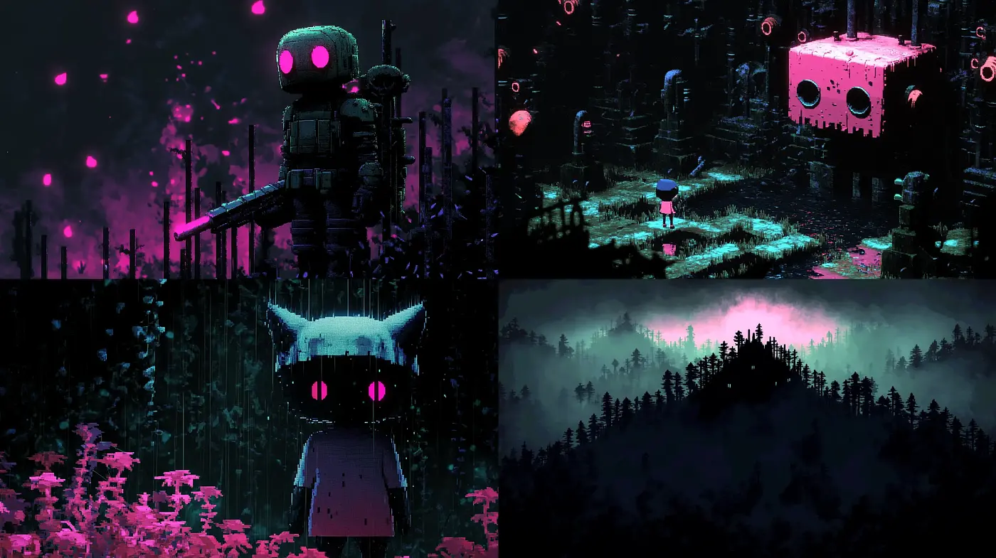 Enigmatic Cybernetic Forest Ambiance - Midjourney sref style