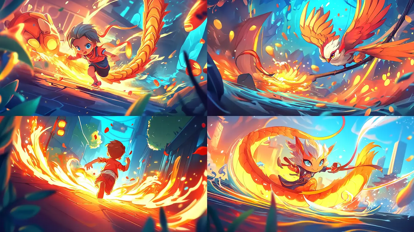 Vibrant Mythological Fantasy in Dynamic Motion - Midjourney sref style