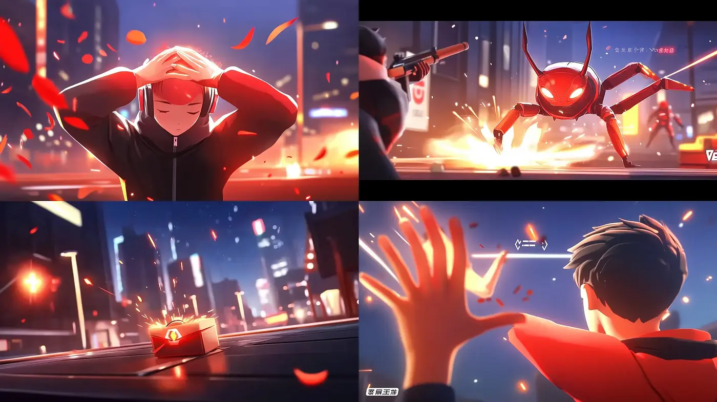 Dynamic Digital Brushstrokes Capturing Action and Emotion in a Futuristic Cityscape - Midjourney sref style
