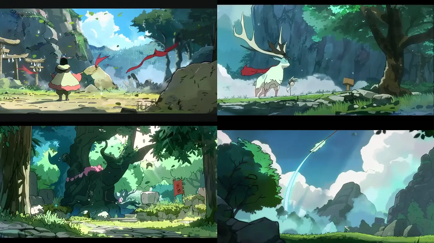 Enchanted Forests and Mythical Creatures: A Serene Anime-Inspired Dreamscape - Midjourney sref style