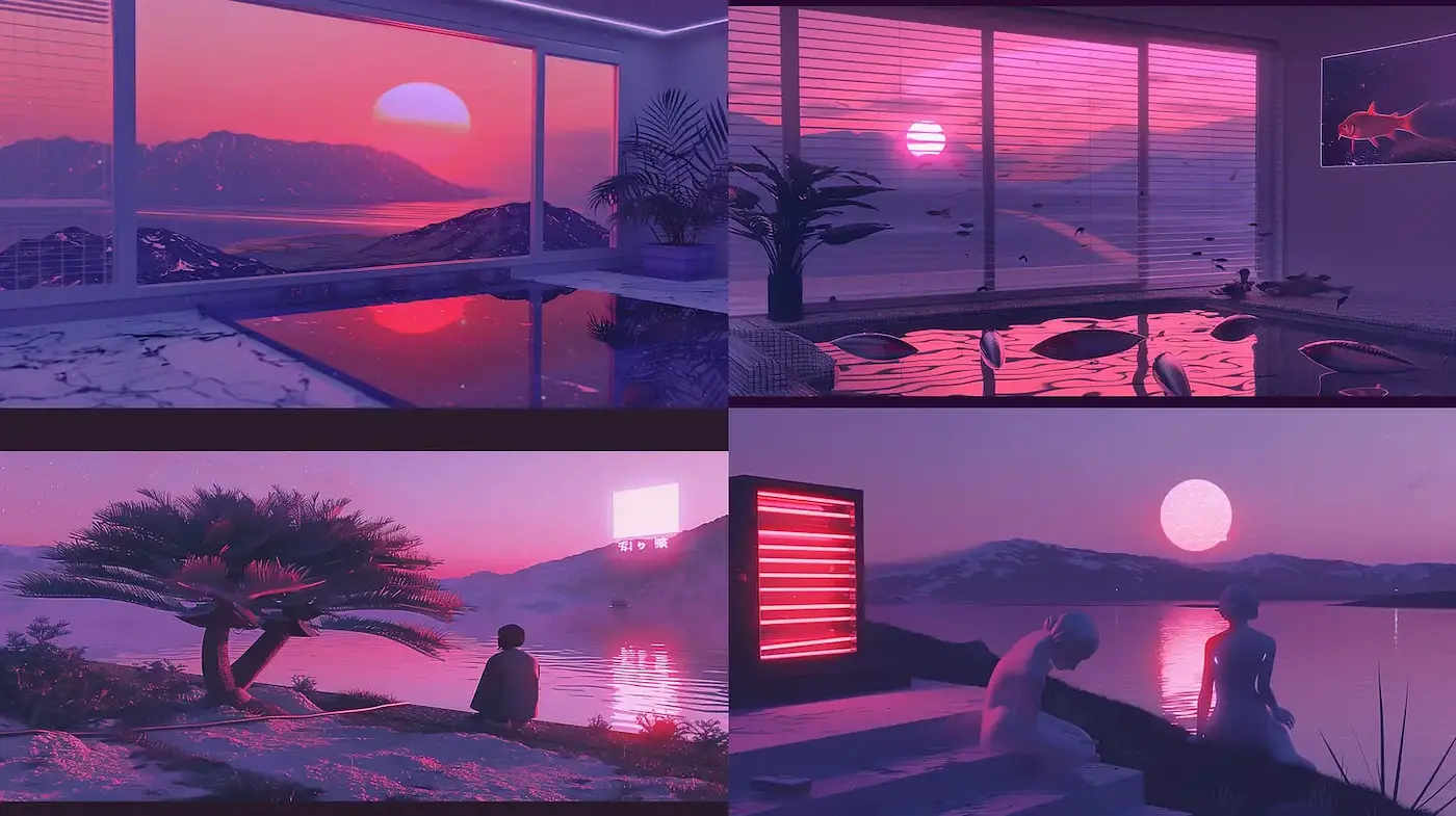 Ethereal Visuals with Retro Futuristic Aesthetics - Midjourney sref style