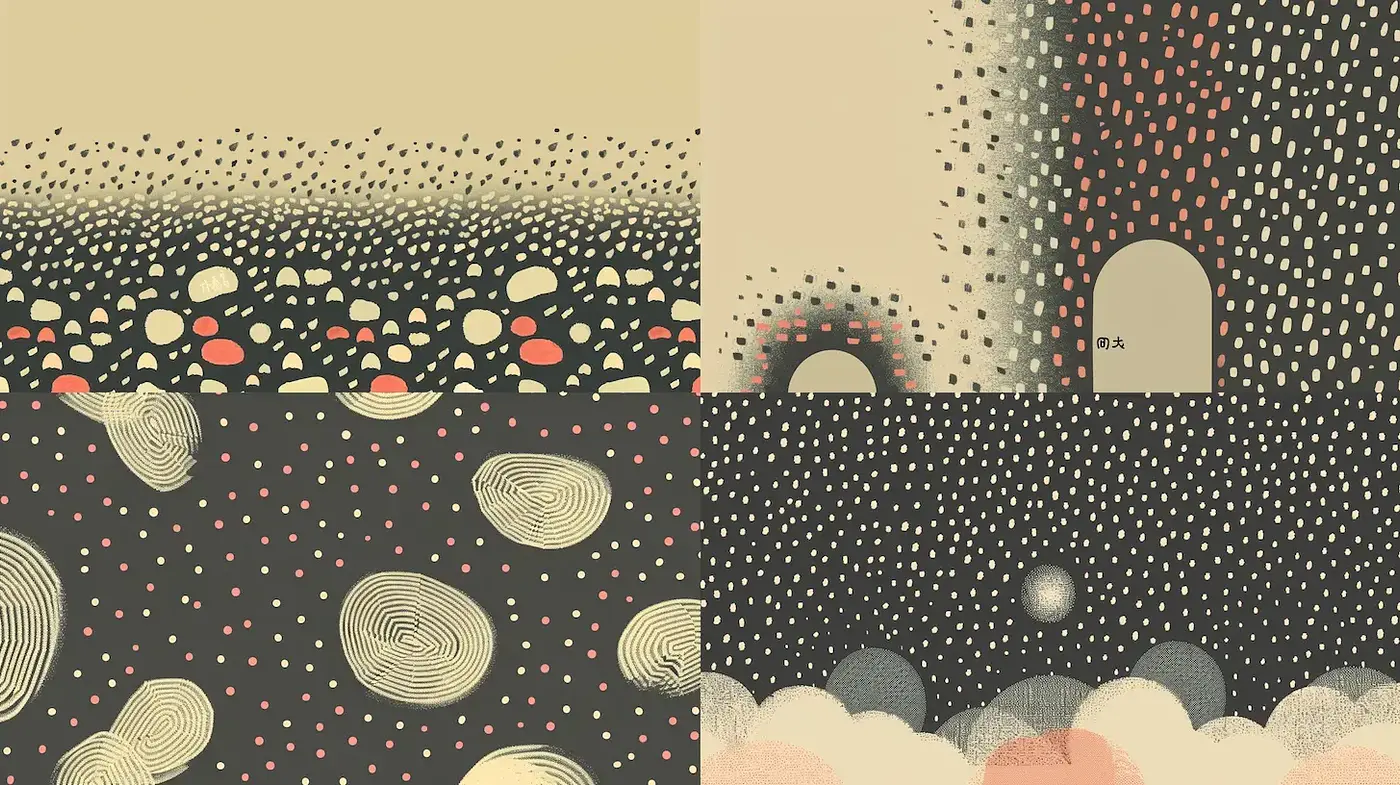 Harmonious Textured Patterns with Soft Color Accents - Midjourney sref style