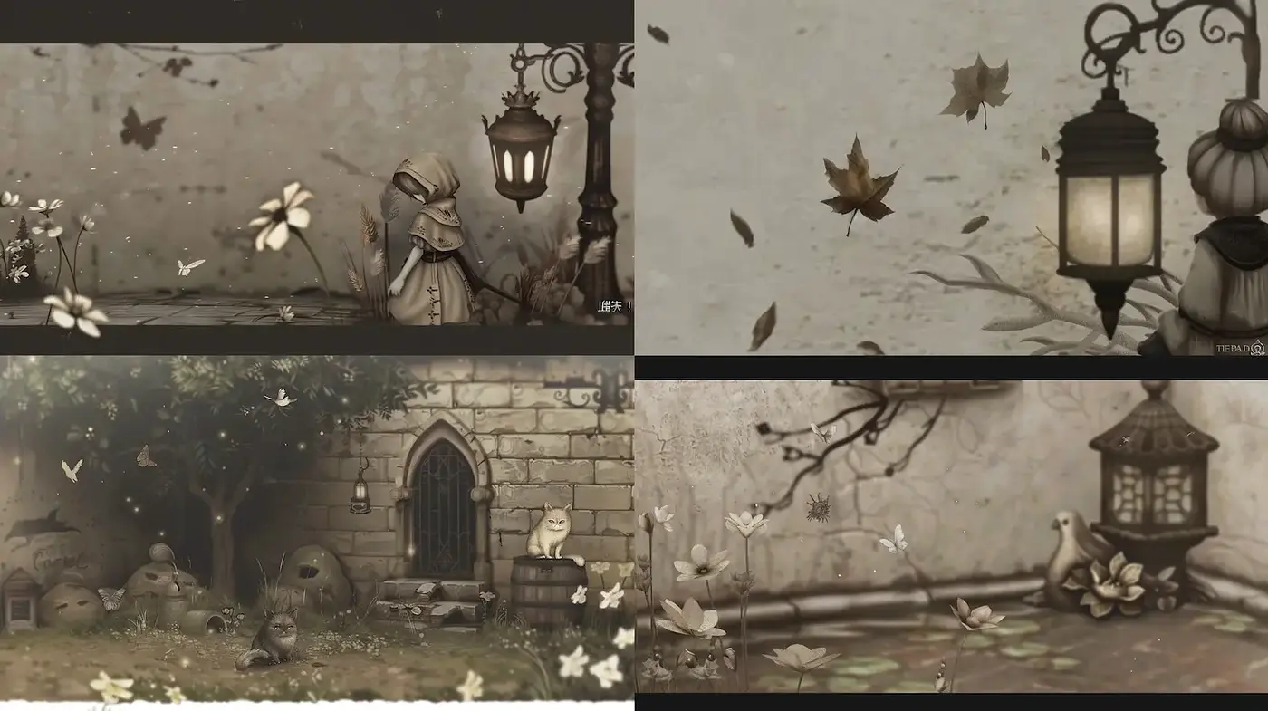 Whimsical Vintage Illustration with Organic Textures and Natural Elements - Midjourney sref style